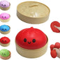 Size3.15*1.97In.2026 New Glitter Dumpling Squishy with Steamer Box, Soft Sensory Fidget Steamed Bun Squeeze Tool for Adult Stress & Anxiety Relief,3.15 Inches in Diameter Cute Office Desk Decor and Relaxing Accessory