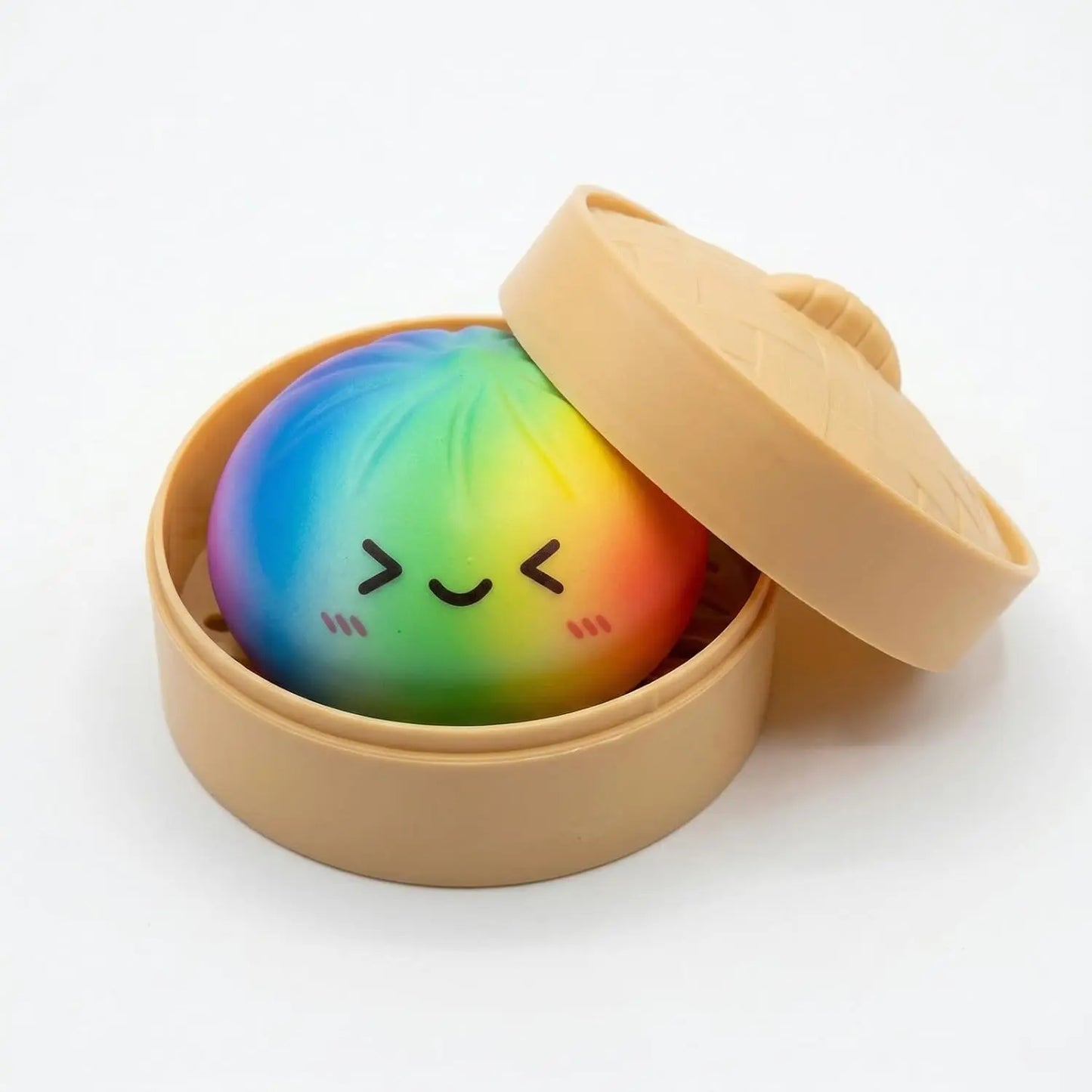 Size3.15*1.97In.2026 New Glitter Dumpling Squishy with Steamer Box, Soft Sensory Fidget Steamed Bun Squeeze Tool for Adult Stress & Anxiety Relief,3.15 Inches in Diameter Cute Office Desk Decor and Relaxing Accessory
