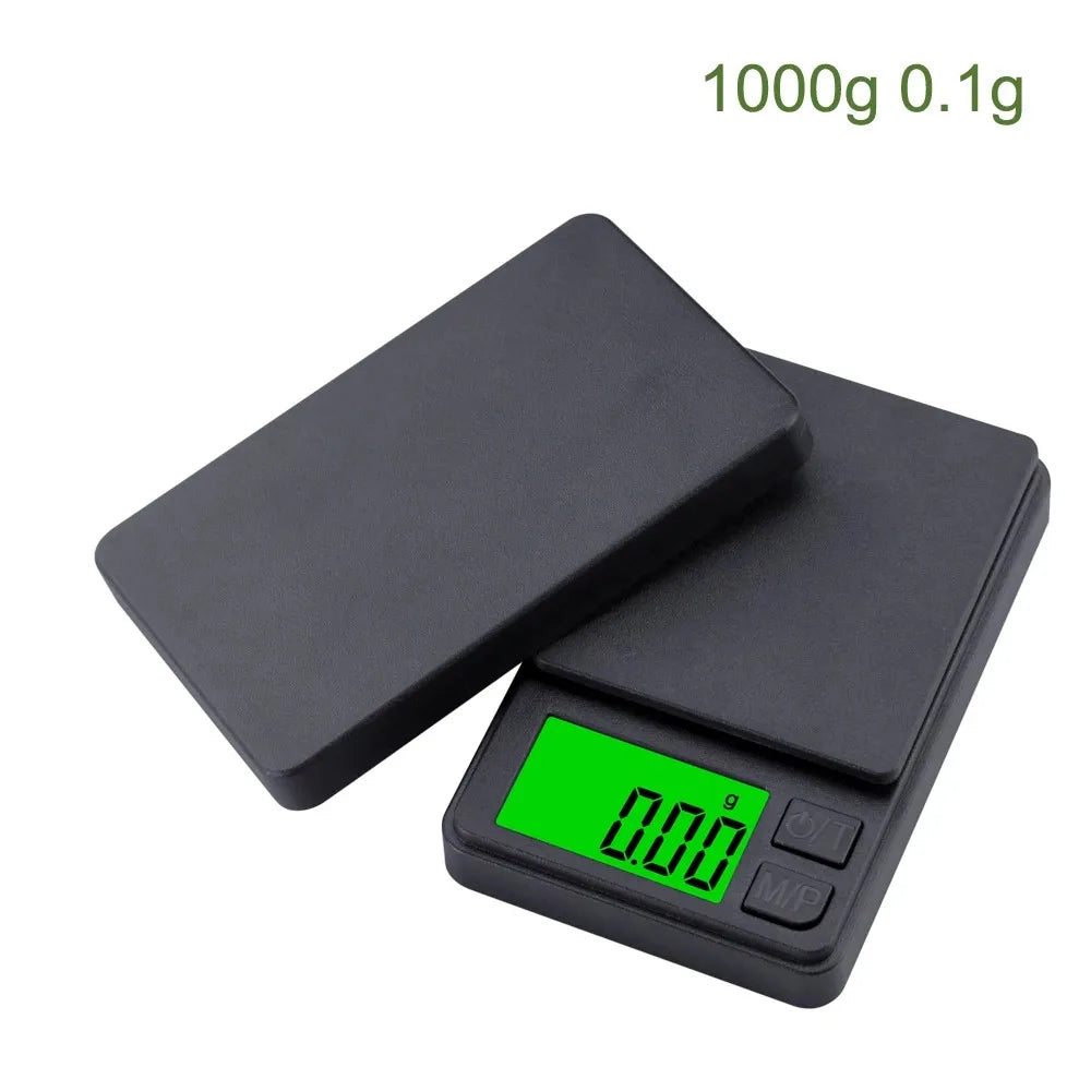 Digital Precision Pocket Scale 1000g X 0.01g with Backlit LCD Miniature Food Jewelry Ounces/Grains Measurement for Travel