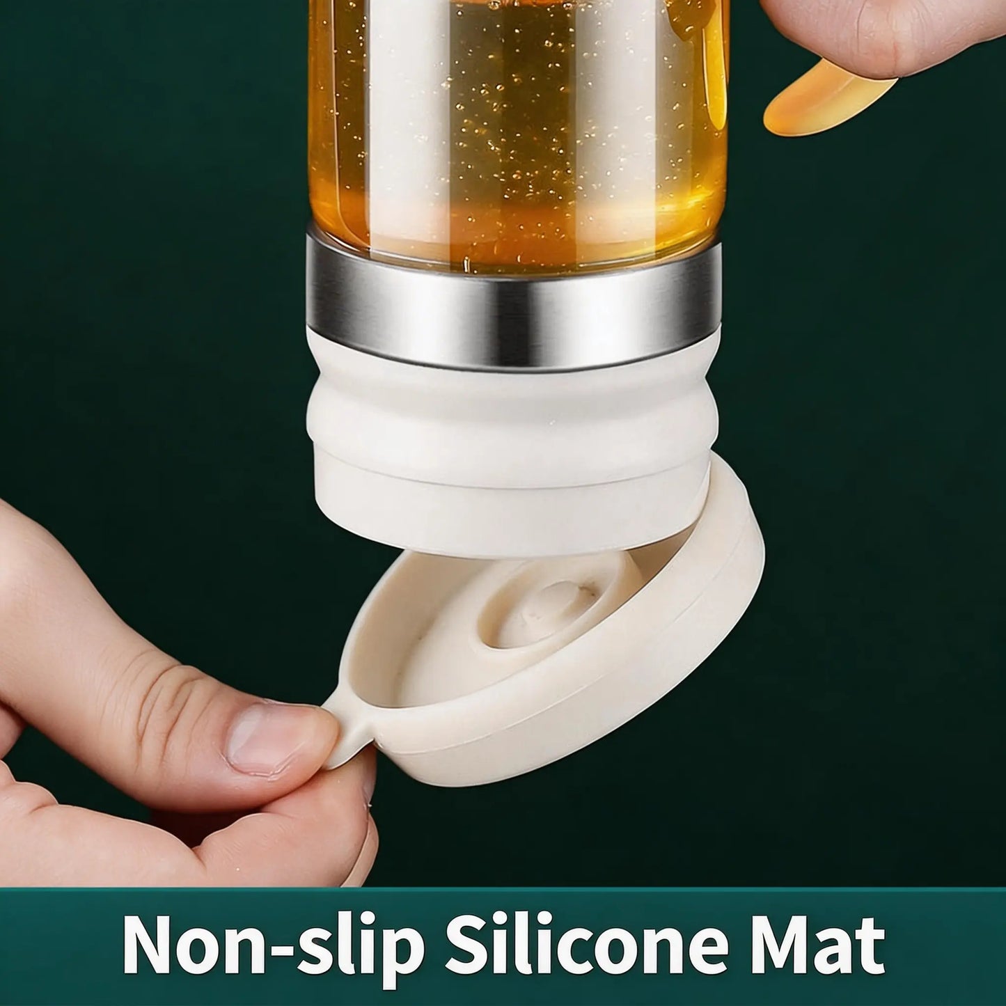 Glass Honey Dispenser. Features a Drip-Proof, Leak-Proof Sealed Design and a Convenient Handle. Simple to Operate; Ideal for Dispensing Maple Syrup, Effectively Locking in Freshness; Easy to Clean.